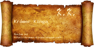 Krámer Kinga névjegykártya
